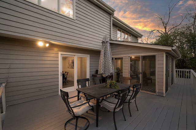 view of deck at dusk