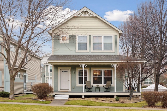 view of front of home featuring covered porch