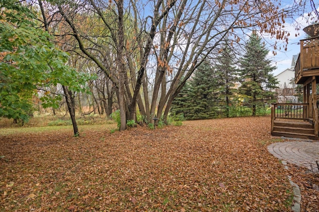 view of yard with a deck