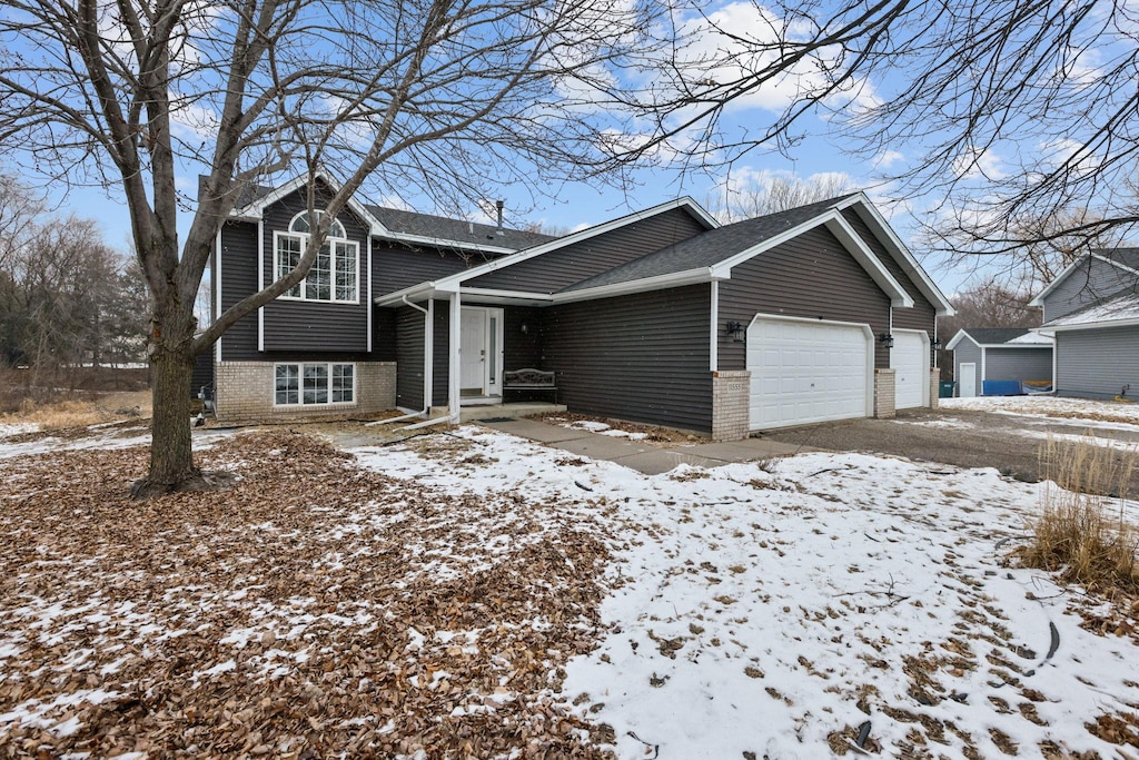 view of front of house with a garage