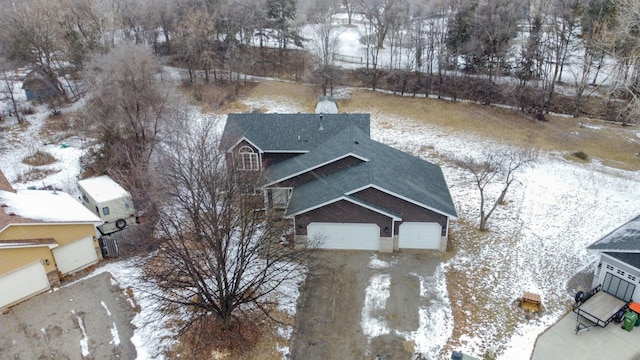 view of snowy aerial view