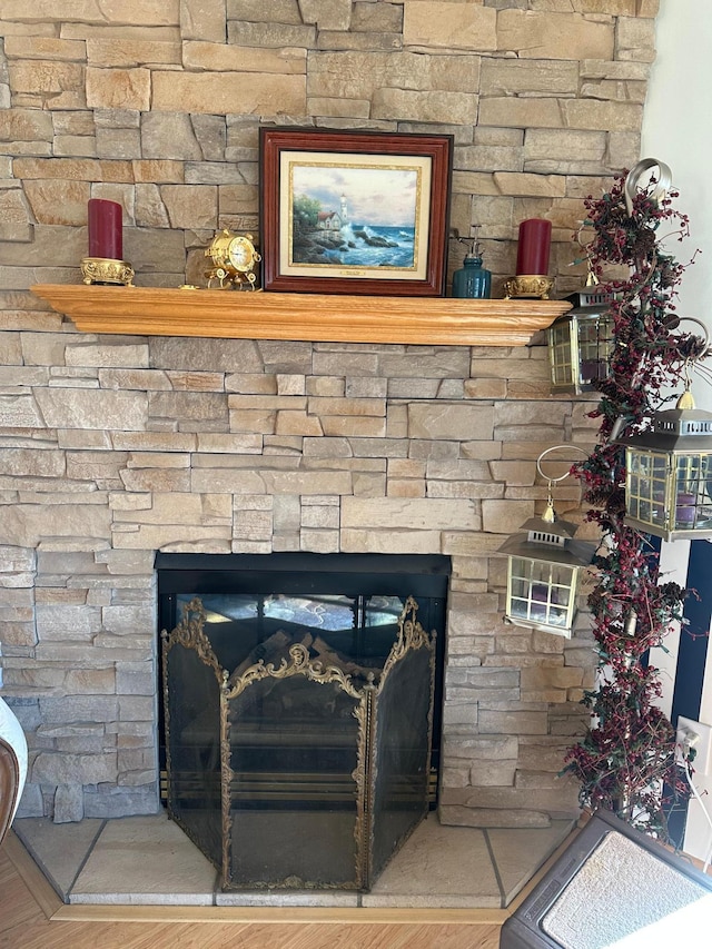 room details with a fireplace