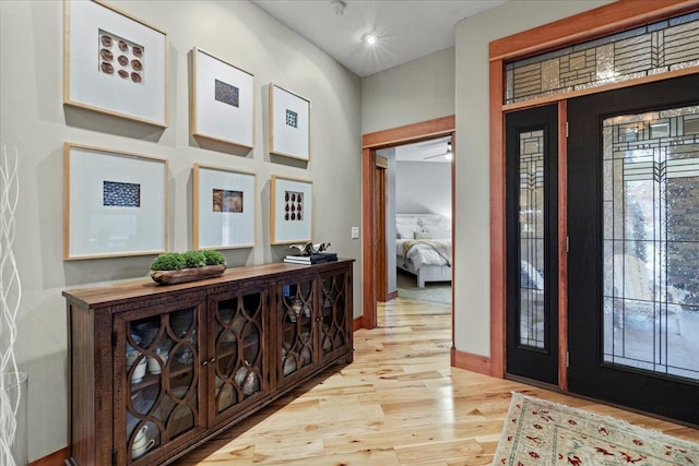 entrance foyer featuring light wood-type flooring