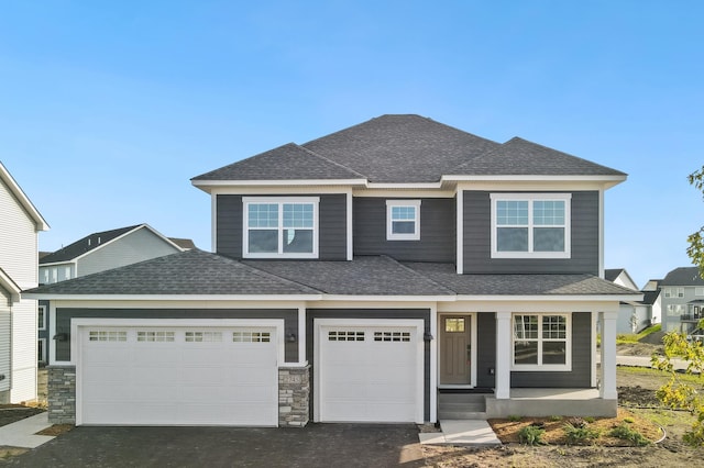 view of front of house with a garage