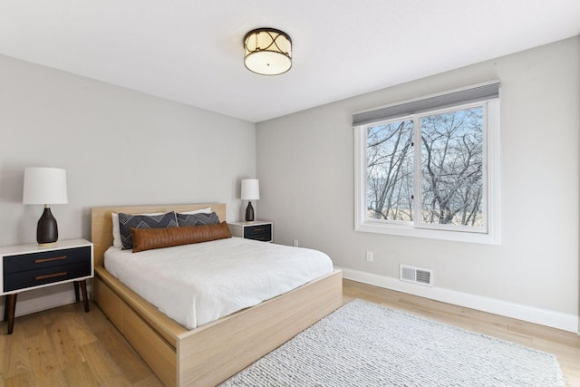 bedroom featuring light hardwood / wood-style floors