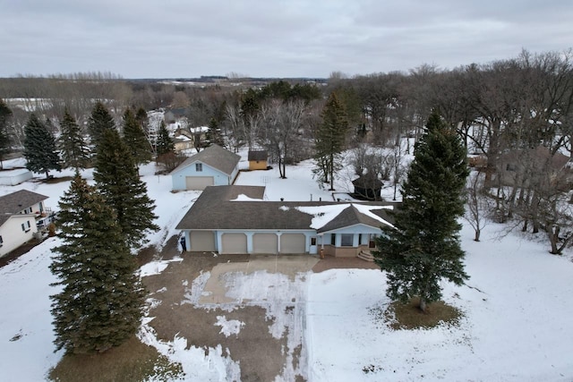 view of snowy aerial view