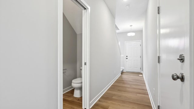 hall featuring light hardwood / wood-style flooring