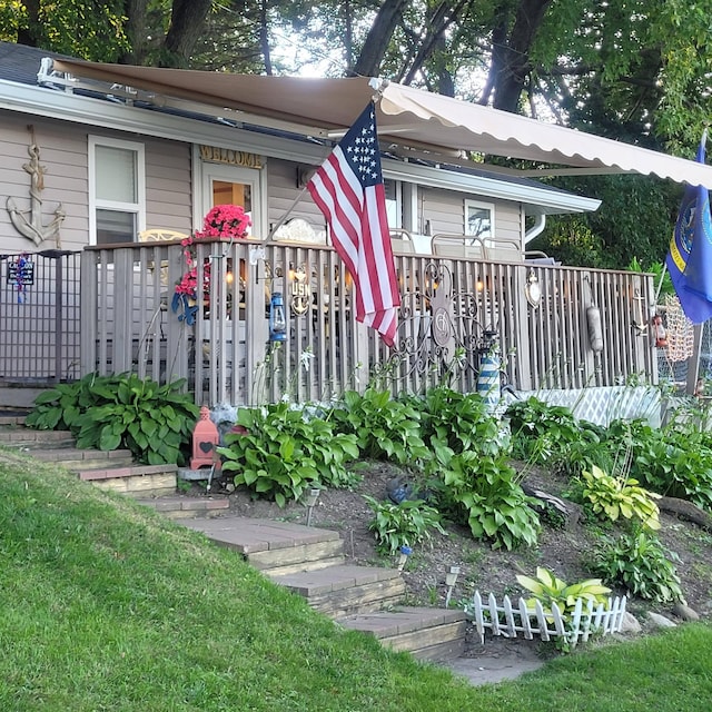 exterior space featuring covered porch