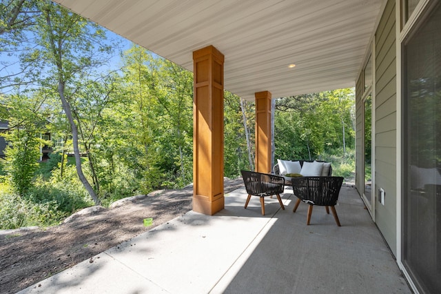 view of patio with an outdoor living space