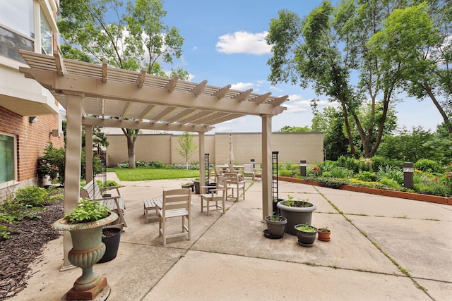 view of patio / terrace with a pergola