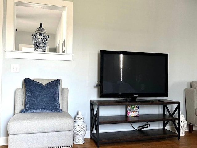 sitting room featuring hardwood / wood-style floors