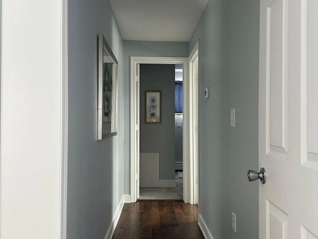 hall featuring dark hardwood / wood-style flooring