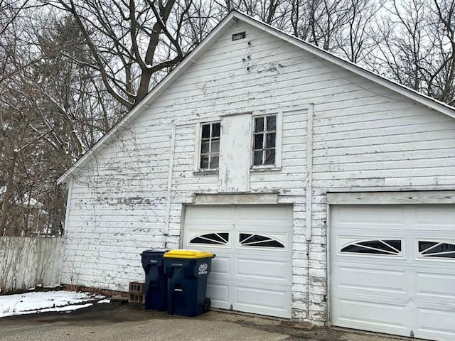 view of garage