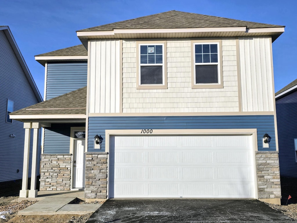 view of property featuring a garage