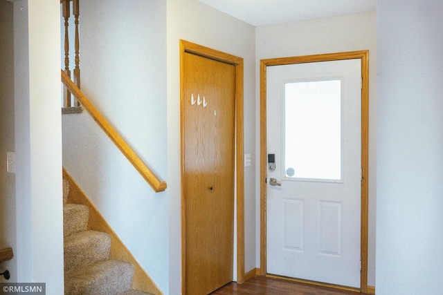 entryway featuring dark hardwood / wood-style flooring