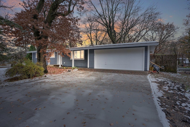 view of front of house with a garage