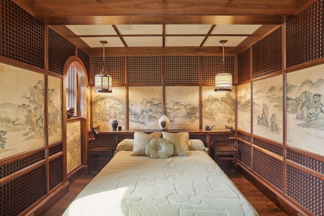 unfurnished bedroom featuring dark wood-type flooring