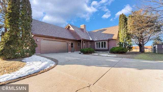 view of front of home with a garage