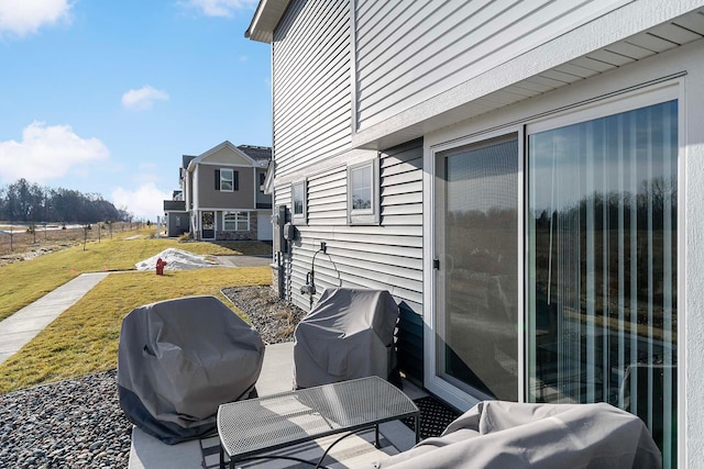 view of patio with area for grilling