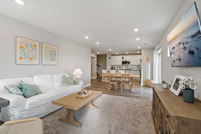 living room featuring wood-type flooring