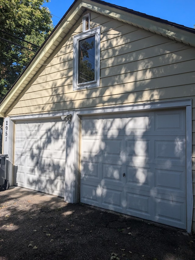 view of garage