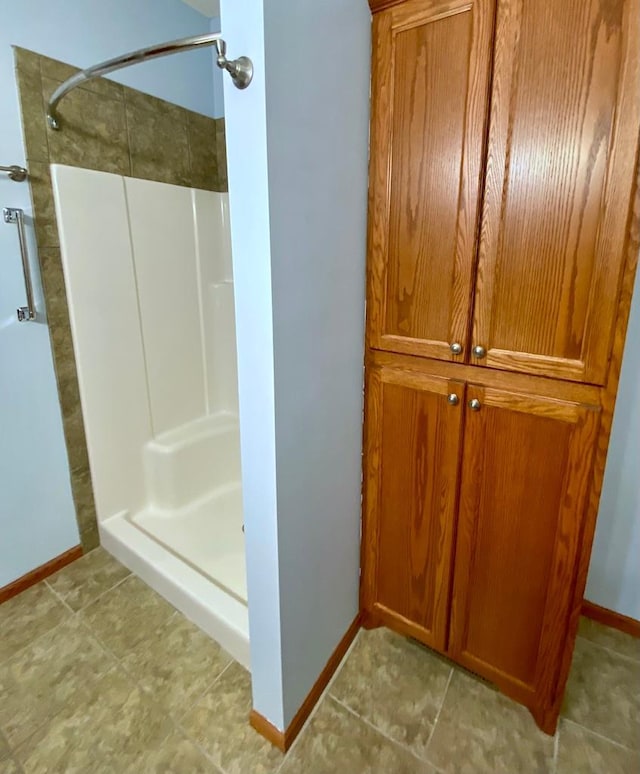 bathroom with a shower