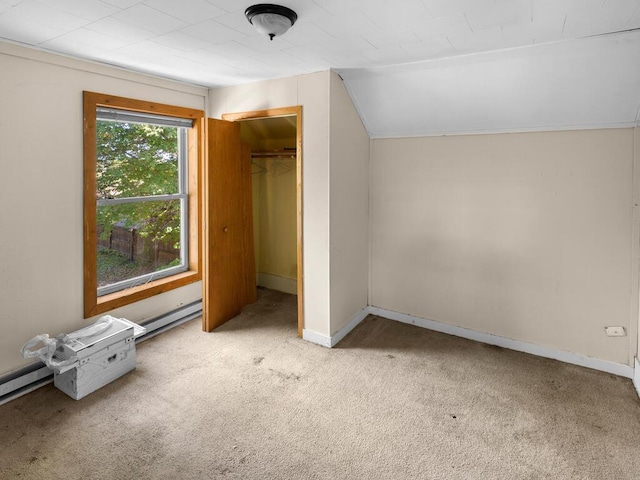 additional living space with light colored carpet