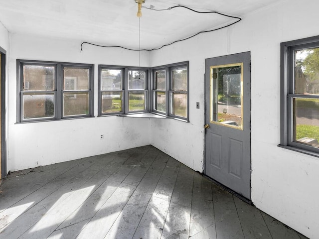 view of unfurnished sunroom