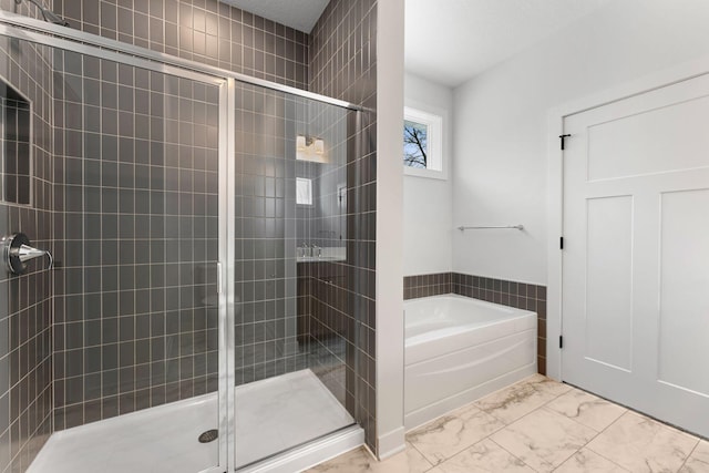 bathroom with independent shower and bath