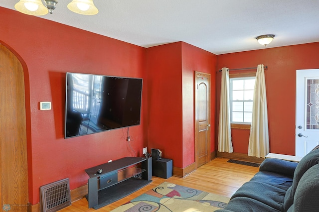 living room featuring hardwood / wood-style floors