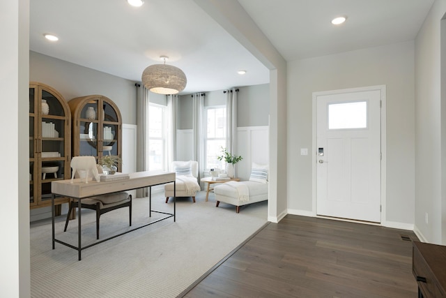 entryway featuring dark hardwood / wood-style floors