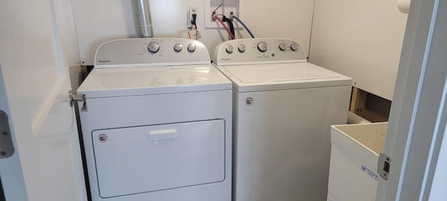 laundry area featuring washer and dryer