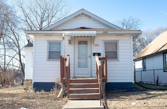 view of bungalow-style home