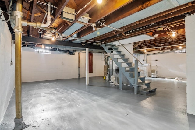 basement featuring washer / clothes dryer