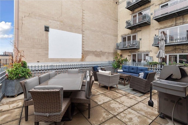 view of patio featuring outdoor lounge area