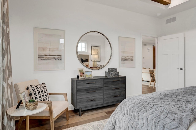 bedroom featuring light hardwood / wood-style flooring