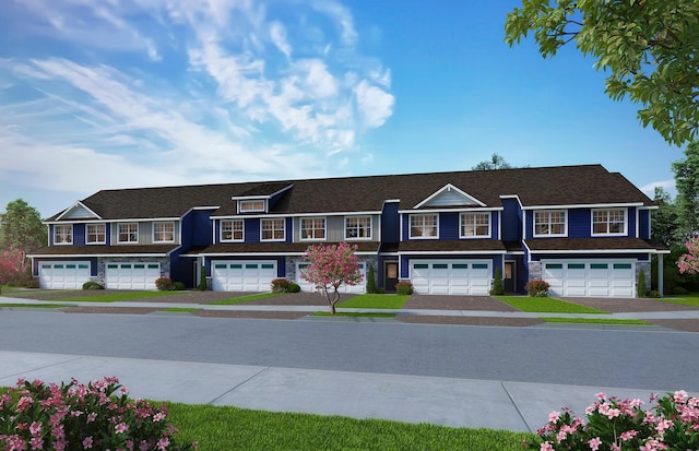 view of property featuring a garage