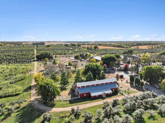 aerial view featuring a rural view