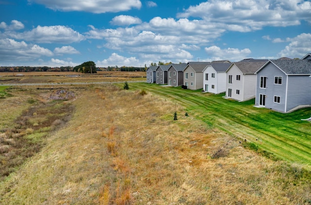 bird's eye view with a rural view