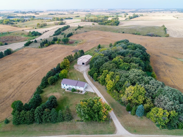 aerial view featuring a rural view