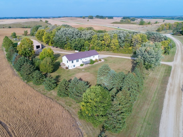 aerial view featuring a rural view