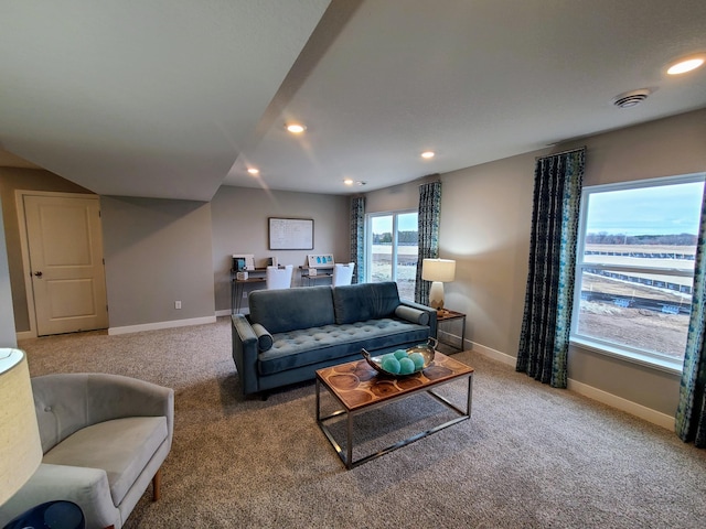 view of carpeted living room