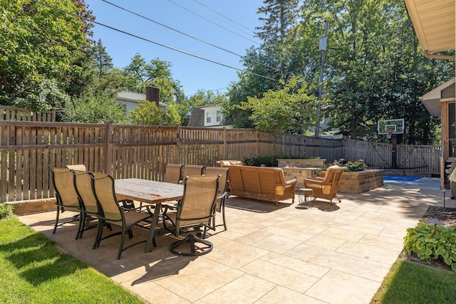 view of patio with an outdoor living space