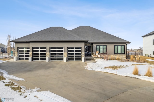 view of prairie-style home