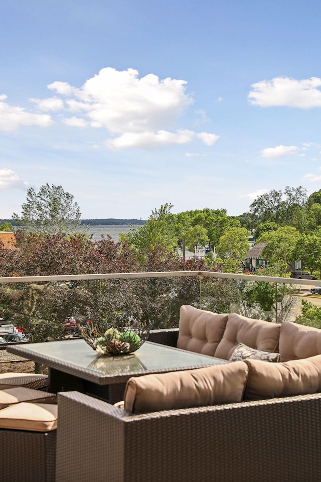 balcony with a water view