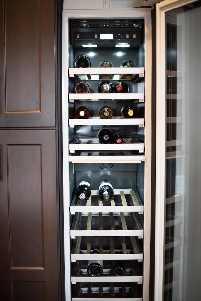 wine cellar with beverage cooler