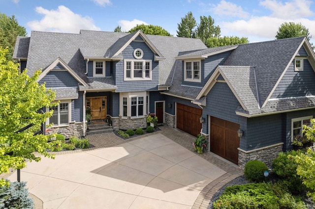 craftsman inspired home featuring a garage