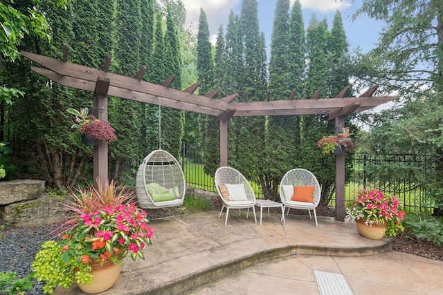 view of patio / terrace with a pergola