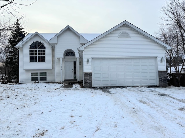 view of front of house with a garage