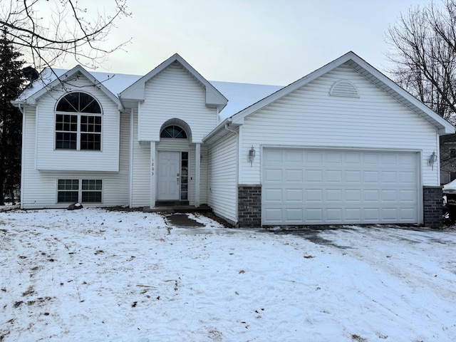 view of front of house with a garage